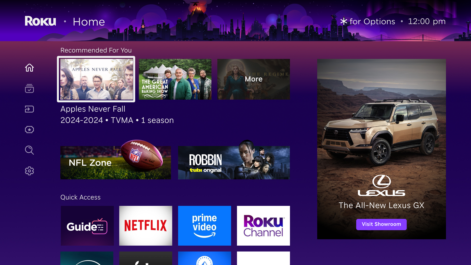 Roku — Homescreen